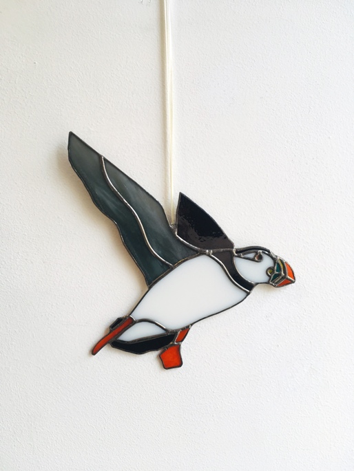 'Flying Puffin' by artist Eddy Crick